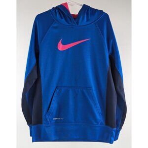 Nike Dri-Fit Youth Medium Blue Pullover Hoodie Hooded Sweatshirt